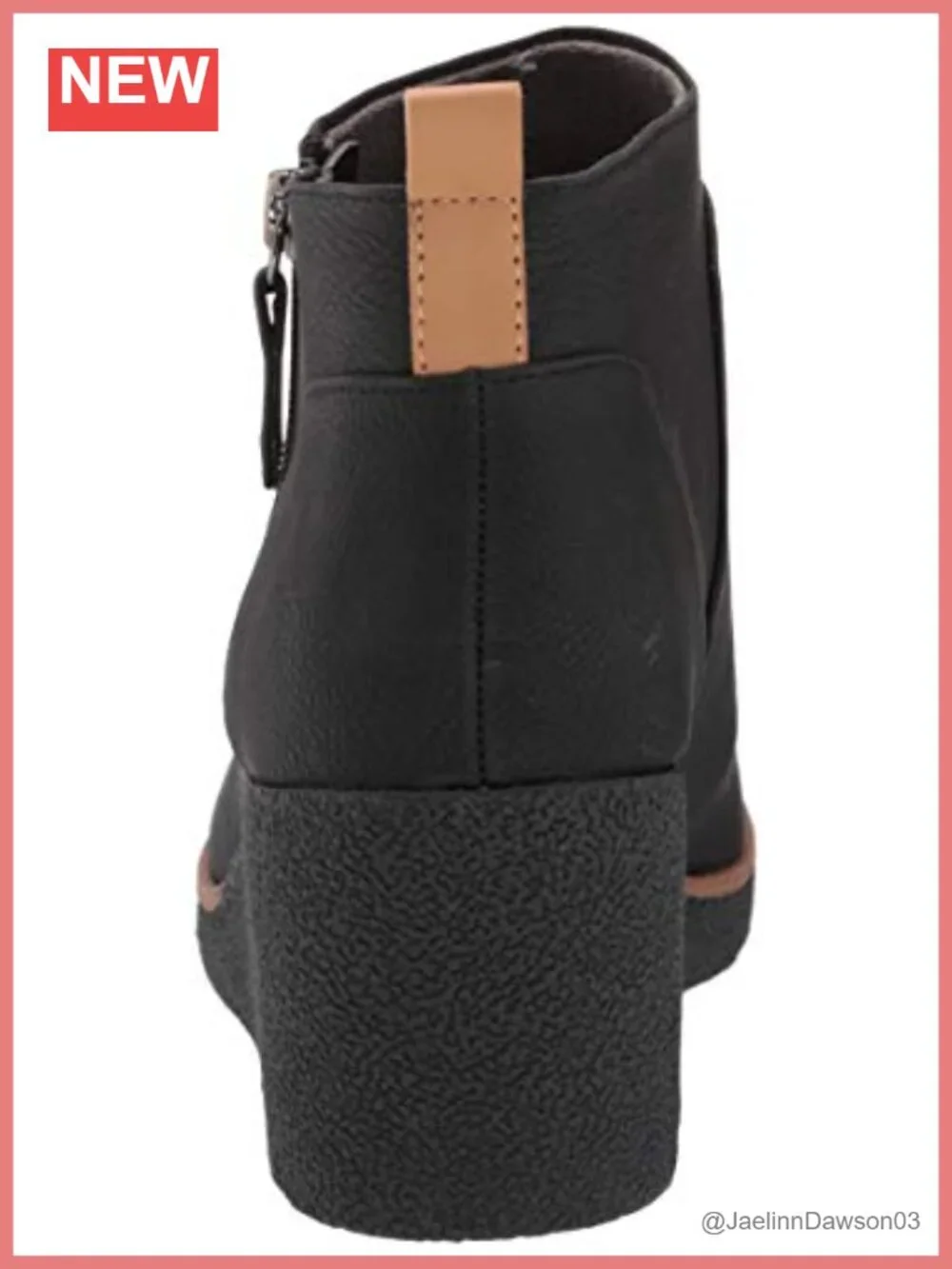 Faux Leather Ankle Booties Slip-On Zip Wedge Heel Comfort
